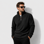 Men's Fleece Half-Zip Stand Collar Sweatshirt