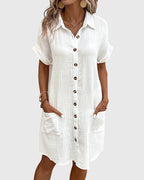 Caroline | luchtige midi blousejurk casual