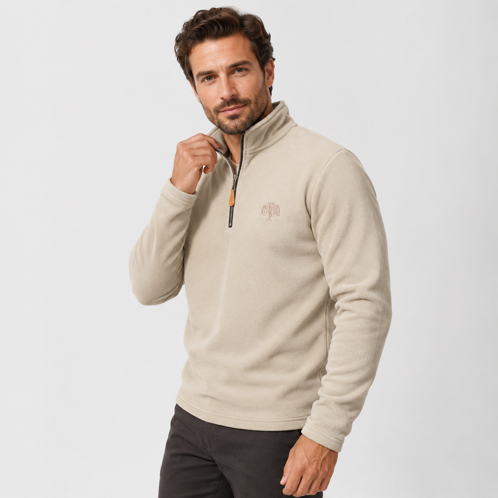 Men’s Fleece Half-Zip Pullover – Warm Stand Collar Outdoor Sweatshirt