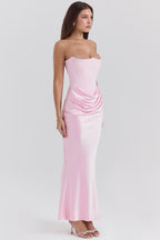 Camellia | Strapless kanten maxi jurk glamour avond