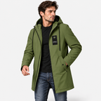 Men’s Hooded Trench Coat – Casual Drawstring Zip-Up Spring & Autumn Jacket