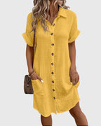 Caroline | luchtige midi blousejurk casual