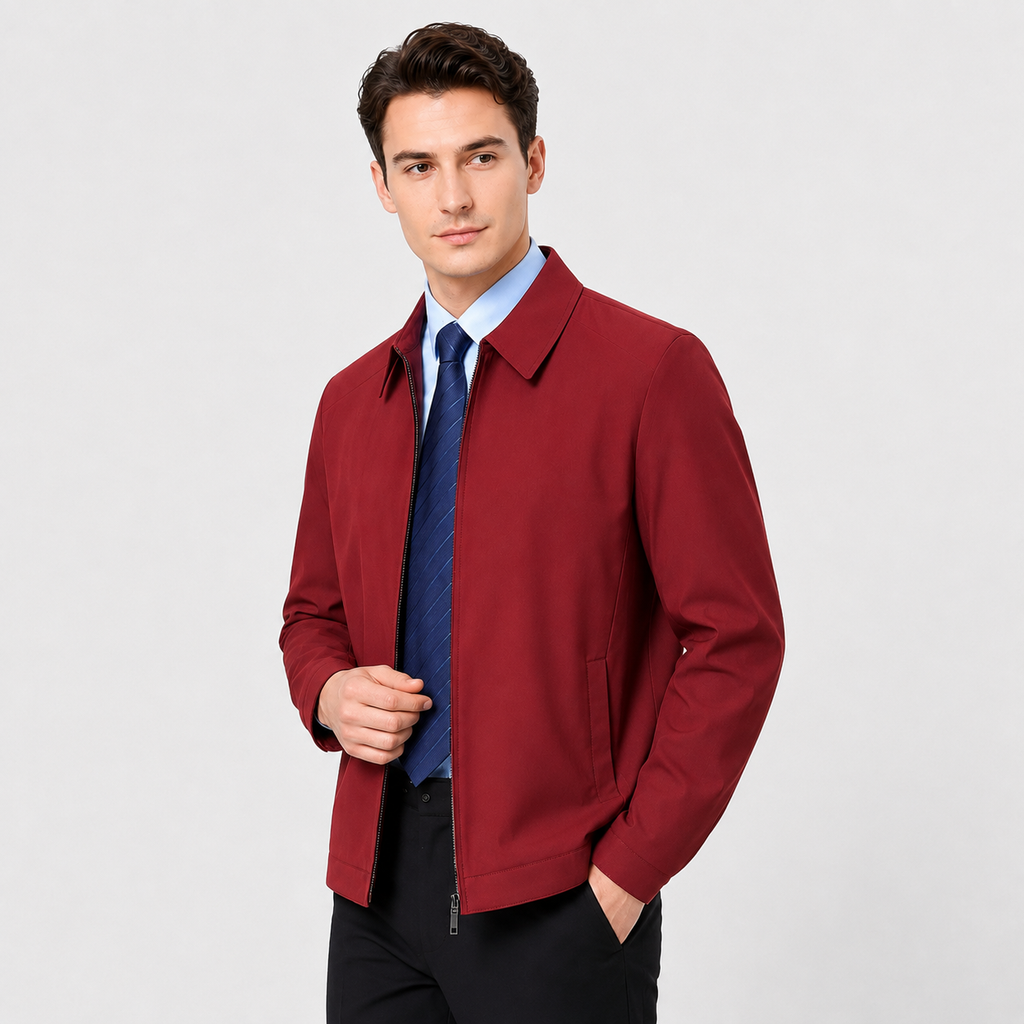 Men's Executive Lapel Zip-Pocket Jacket