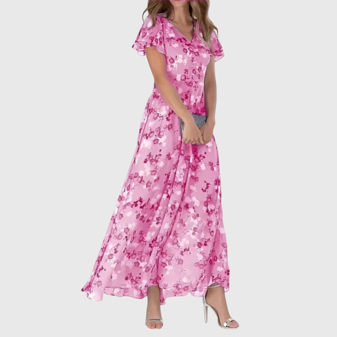 Lola | stijlvolle bloemen midi jurk zomer