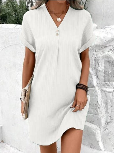 Stella | luchtige v-hals midi jurk zomer casual