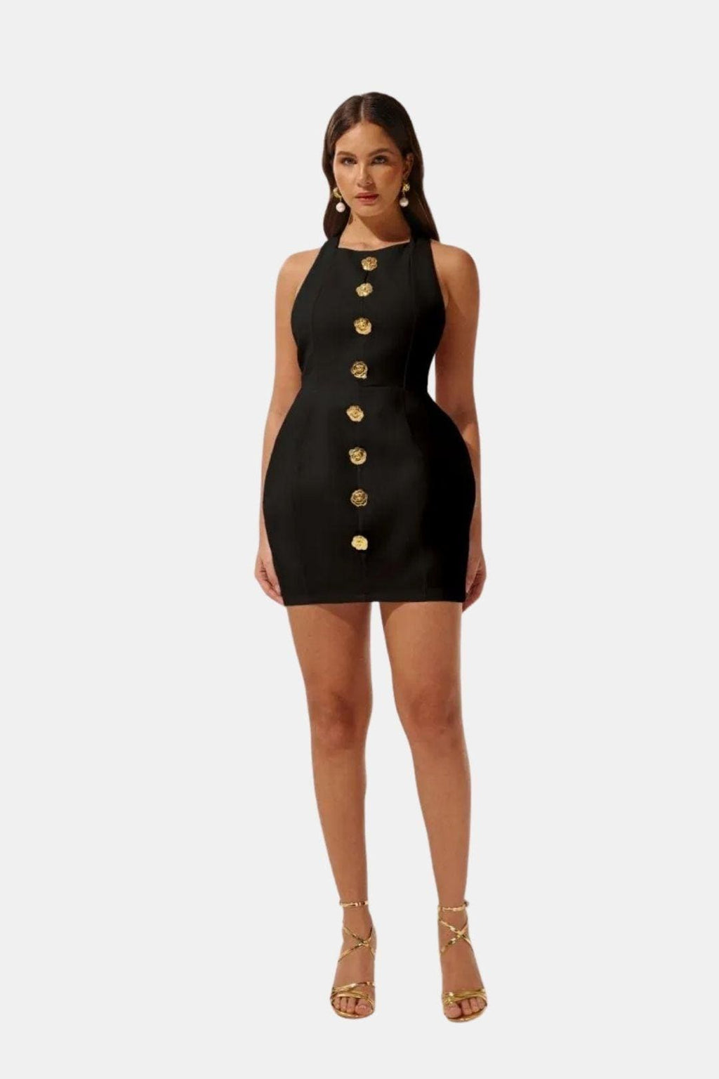 Becci | Elegant Mini Open Rug Dress Feest Outfit