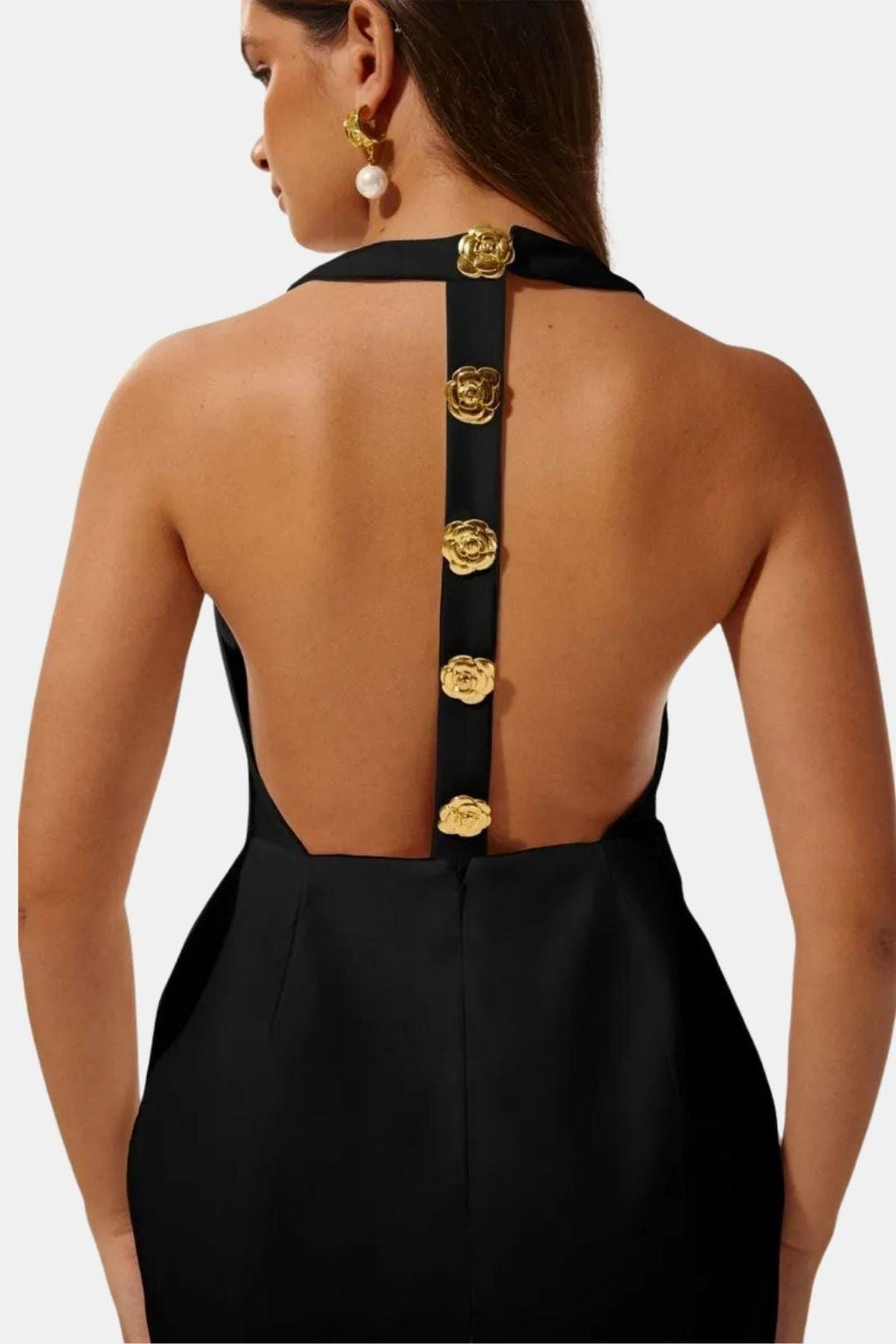 Becci | Elegant Mini Open Rug Dress Feest Outfit