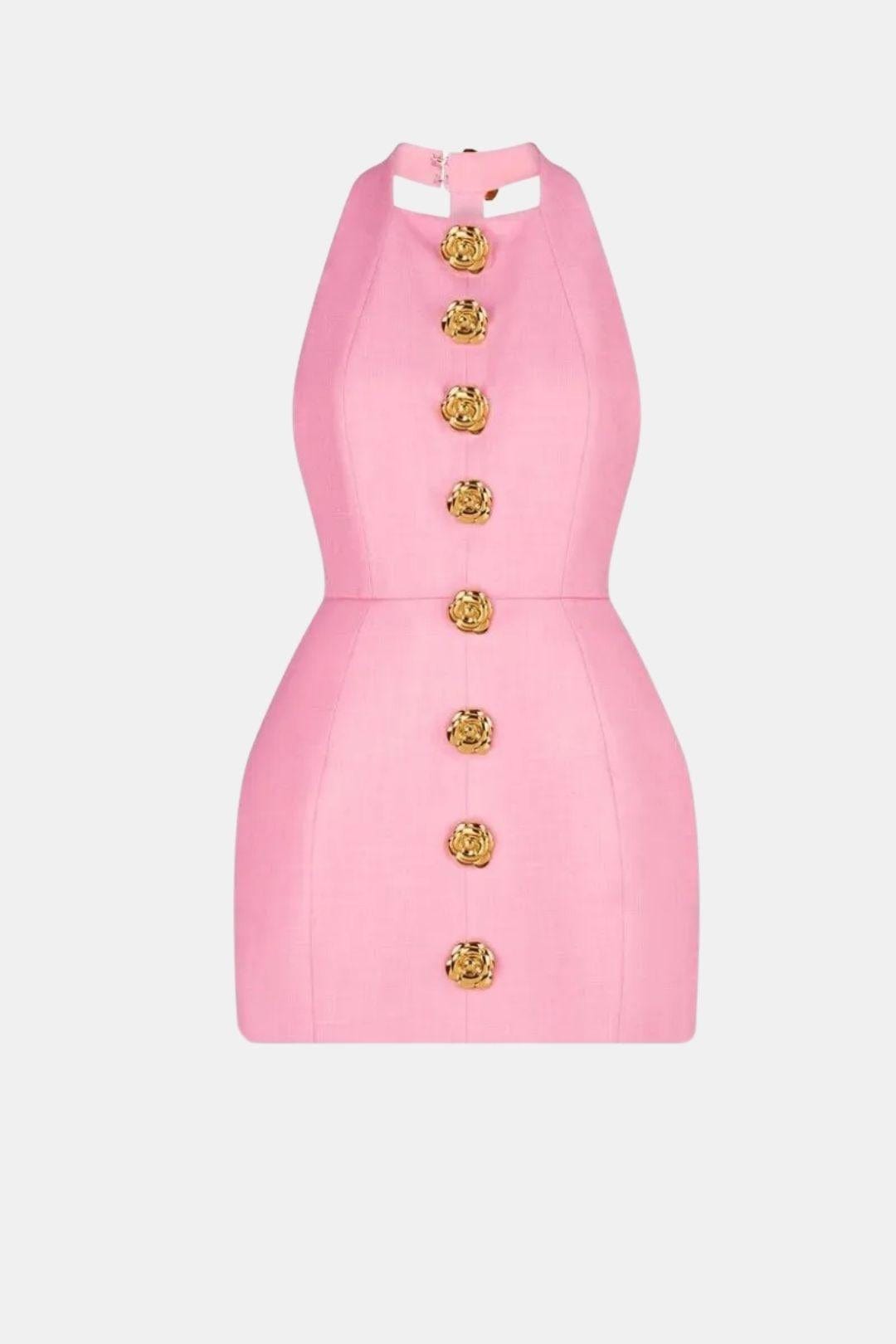Becci | Elegant Mini Open Rug Dress Feest Outfit