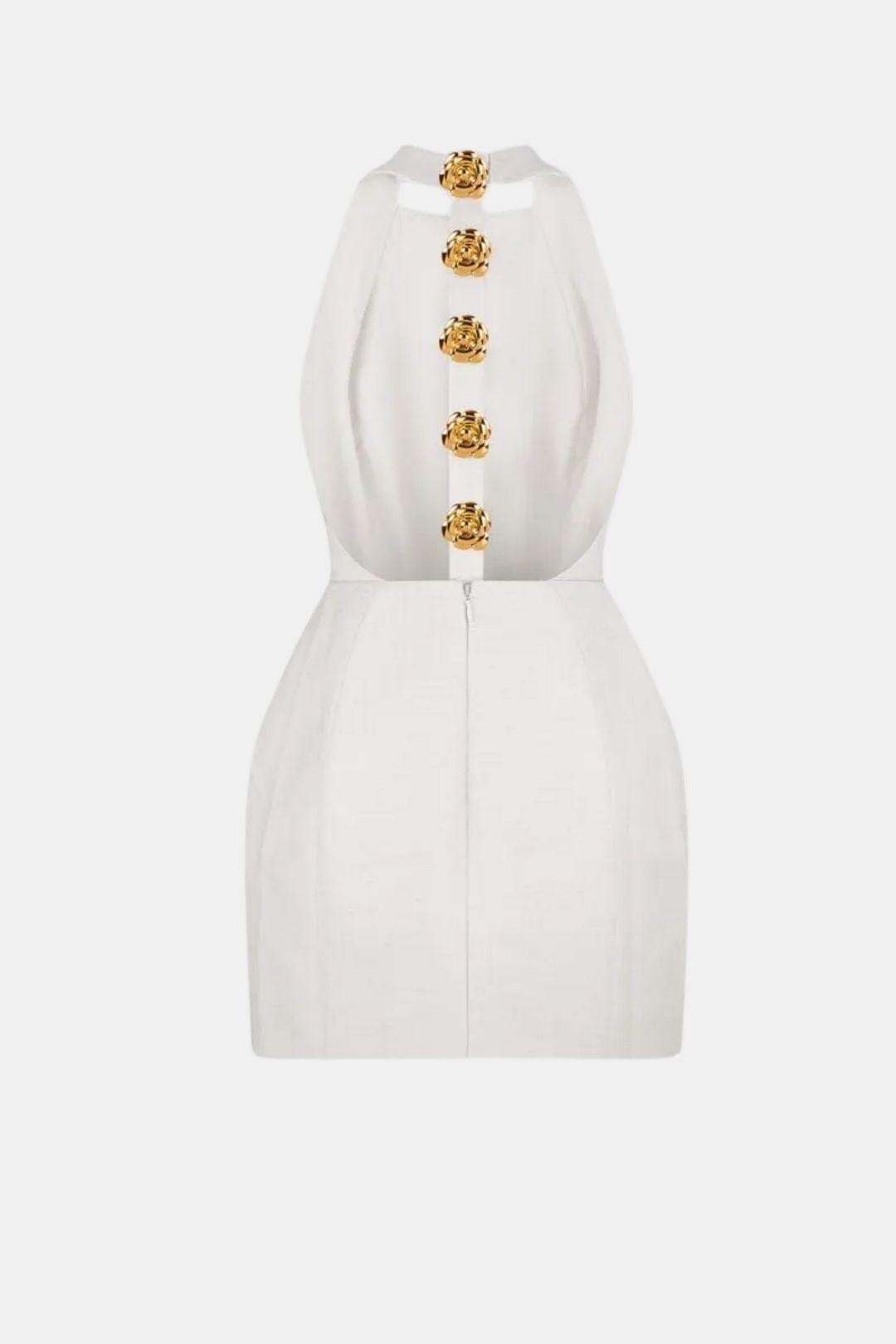 Becci | Elegant Mini Open Rug Dress Feest Outfit