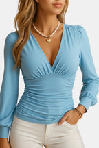 Betsy | Chic blouse dames top geplooid getailleerd