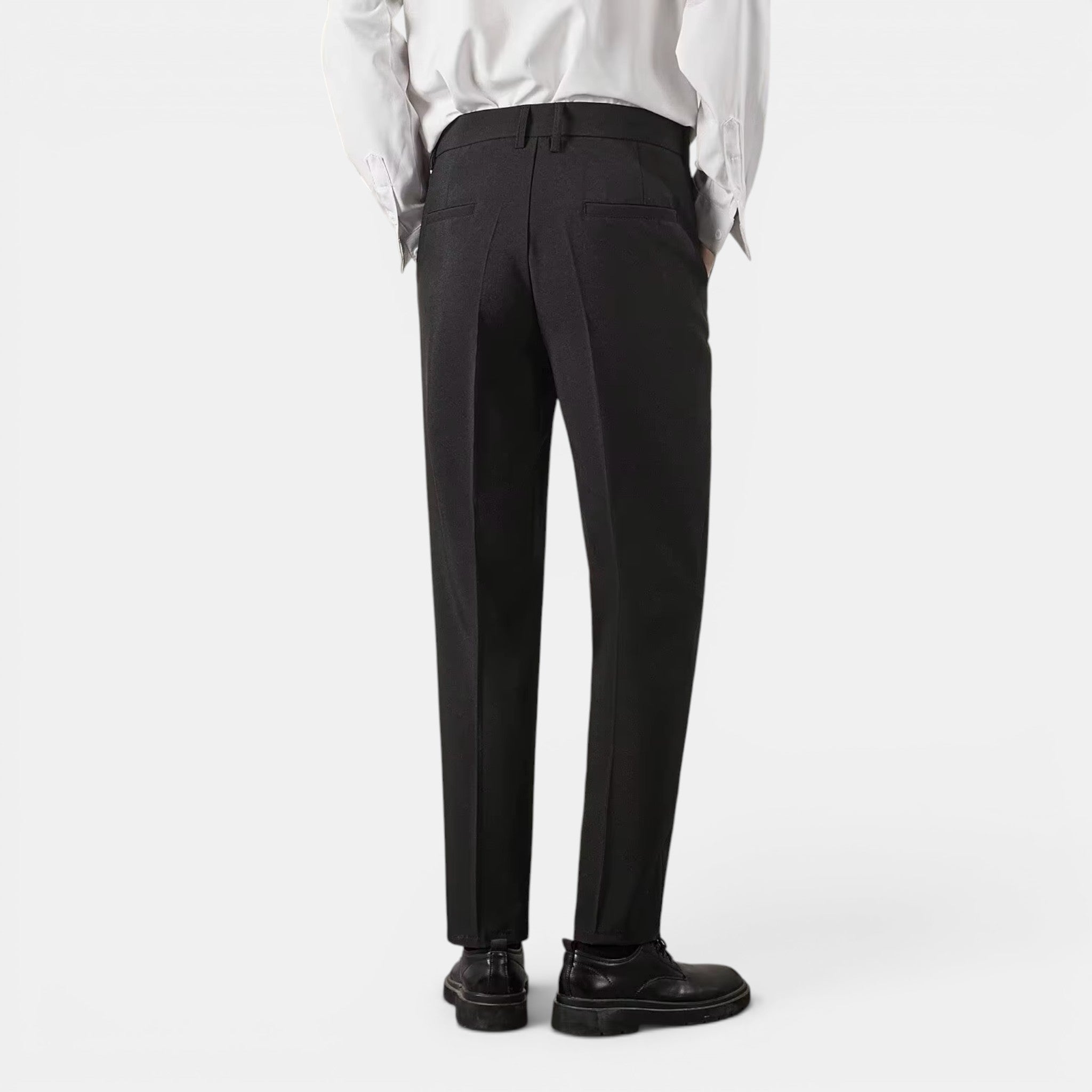 Men’s Solid Casual Straight-Leg Trousers