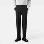 Men’s Solid Casual Straight-Leg Trousers
