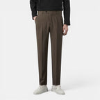 Men’s Solid Casual Straight-Leg Trousers