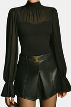 Calina | Chic Col Blouse Dames Top Elegant