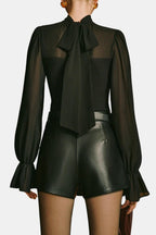 Calina | Chic Col Blouse Dames Top Elegant