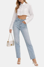 Calista | Chic blouse dames top cropped minimalistisch