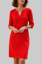 Lotte | comfortabel midi jurk dames v hals