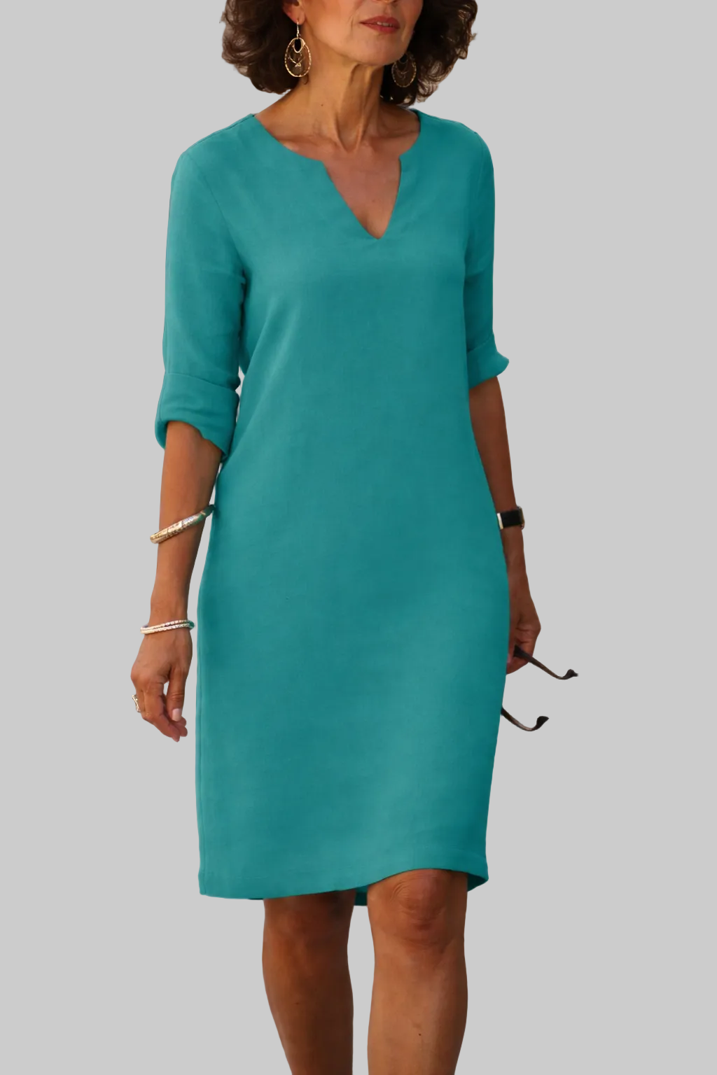 Lotte | comfortabel midi jurk dames v hals
