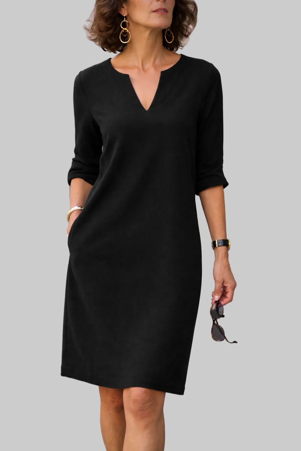 Lotte | comfortabel midi jurk dames v hals
