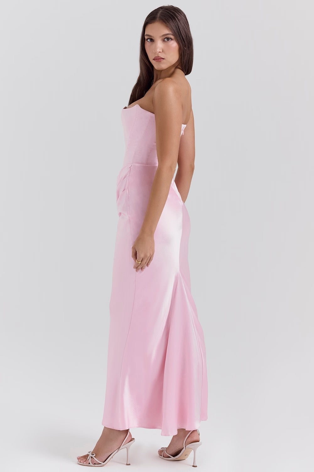 Camellia | Strapless kanten maxi jurk glamour avond