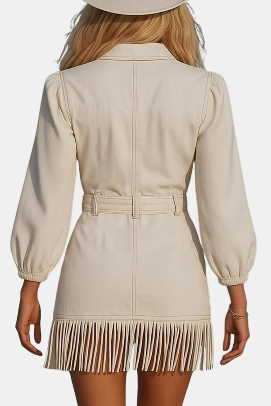 Damaris | Stoer Mini Denim Dress Fringe Western Look