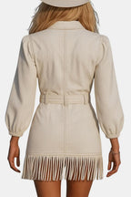 Damaris | Stoer Mini Denim Dress Fringe Western Look