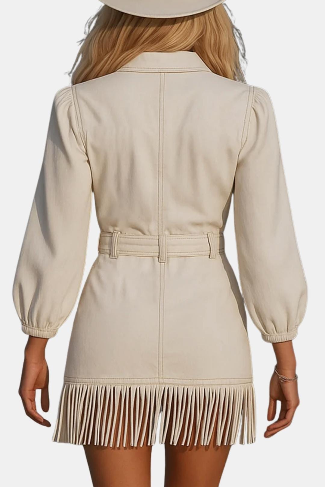 Damaris | Stoer Mini Denim Dress Fringe Western Look