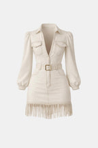 Damaris | Stoer Mini Denim Dress Fringe Western Look