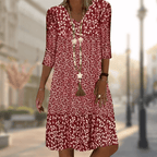 Kamy | midi jurk relaxed pasvorm v-hals casual