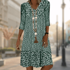 Kamy | midi jurk relaxed pasvorm v-hals casual