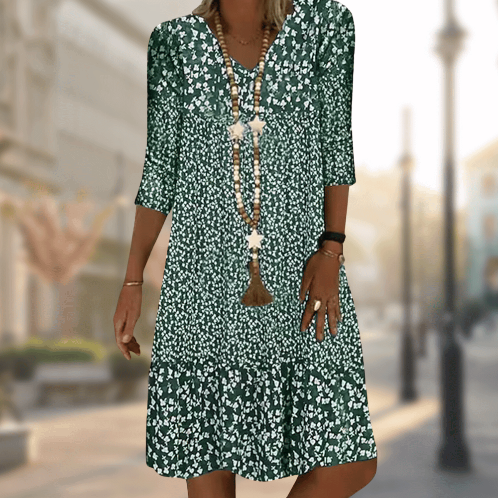 Kamy | midi jurk relaxed pasvorm v-hals casual