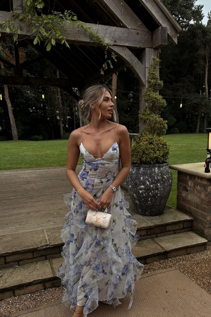Eloise | Kanten bloemen maxi jurk tuin bruiloft
