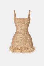 Elsie | Stijlvol Mini halter Dress Bloemen Detail Look