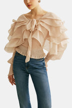 Elvessa | Elegant Ruffle blouse Dames Top Feestelijk