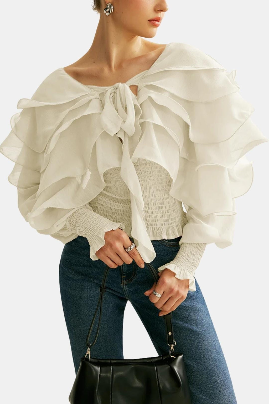 Elvessa | Elegant Ruffle blouse Dames Top Feestelijk