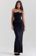 Camellia | Strapless kanten maxi jurk glamour avond