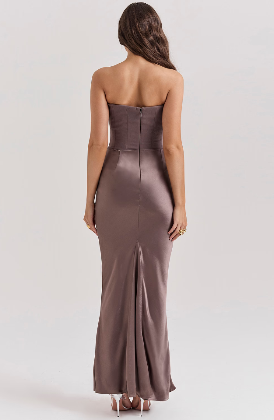 Camellia | Strapless kanten maxi jurk glamour avond