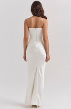 Camellia | Strapless kanten maxi jurk glamour avond