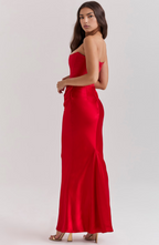 Camellia | Strapless kanten maxi jurk glamour avond