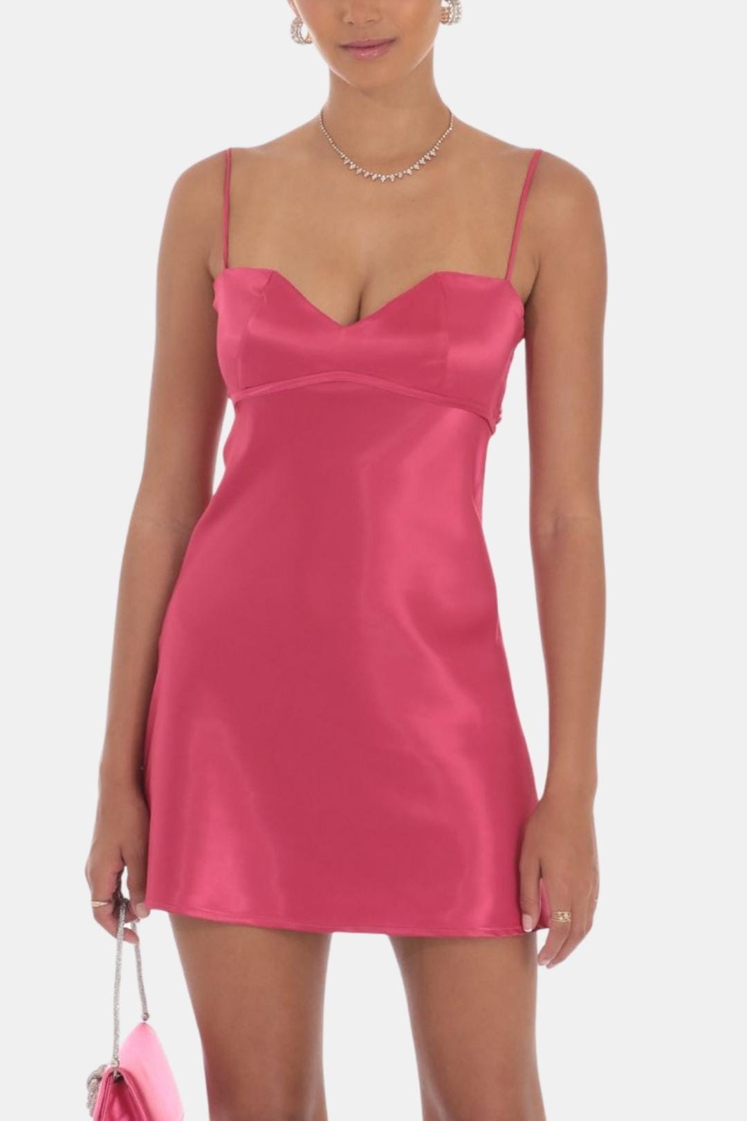 Eveline | Elegante Mini-Satijnen Jurk Met Opvallende Details