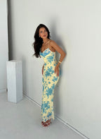 Annabelle | Bloemen maxi jurk mouwloos elegant bruiloft
