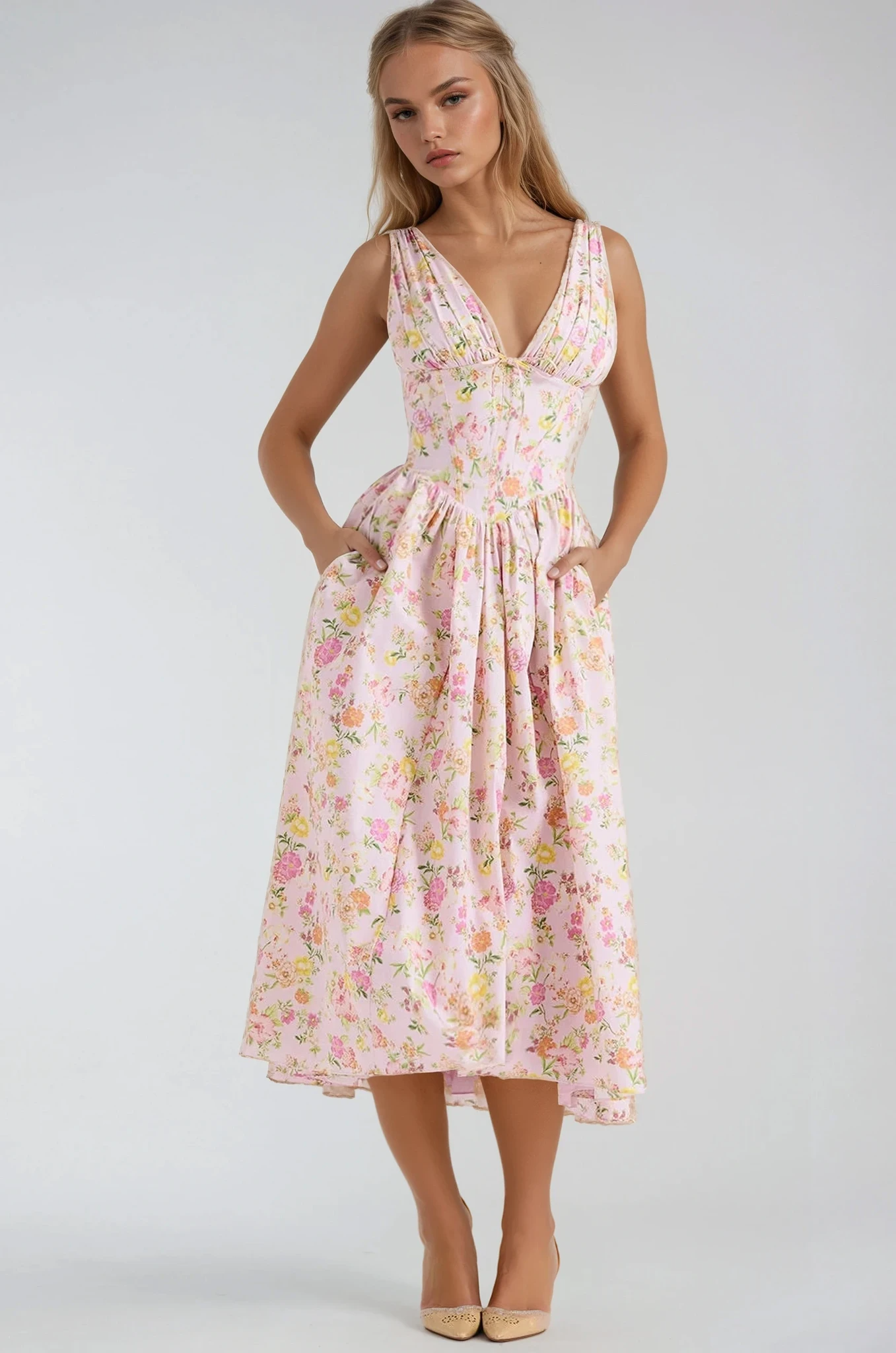 Edith | Luchtige bloemen zomerjurk elegant casual