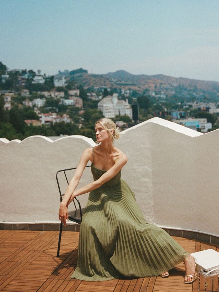 Sonya | Pleated maxi jurk getailleerd elegant chic