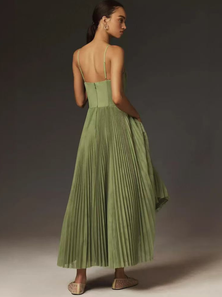 Sonya | Pleated maxi jurk getailleerd elegant chic