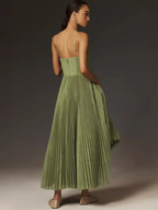 Sonya | Pleated maxi jurk getailleerd elegant chic