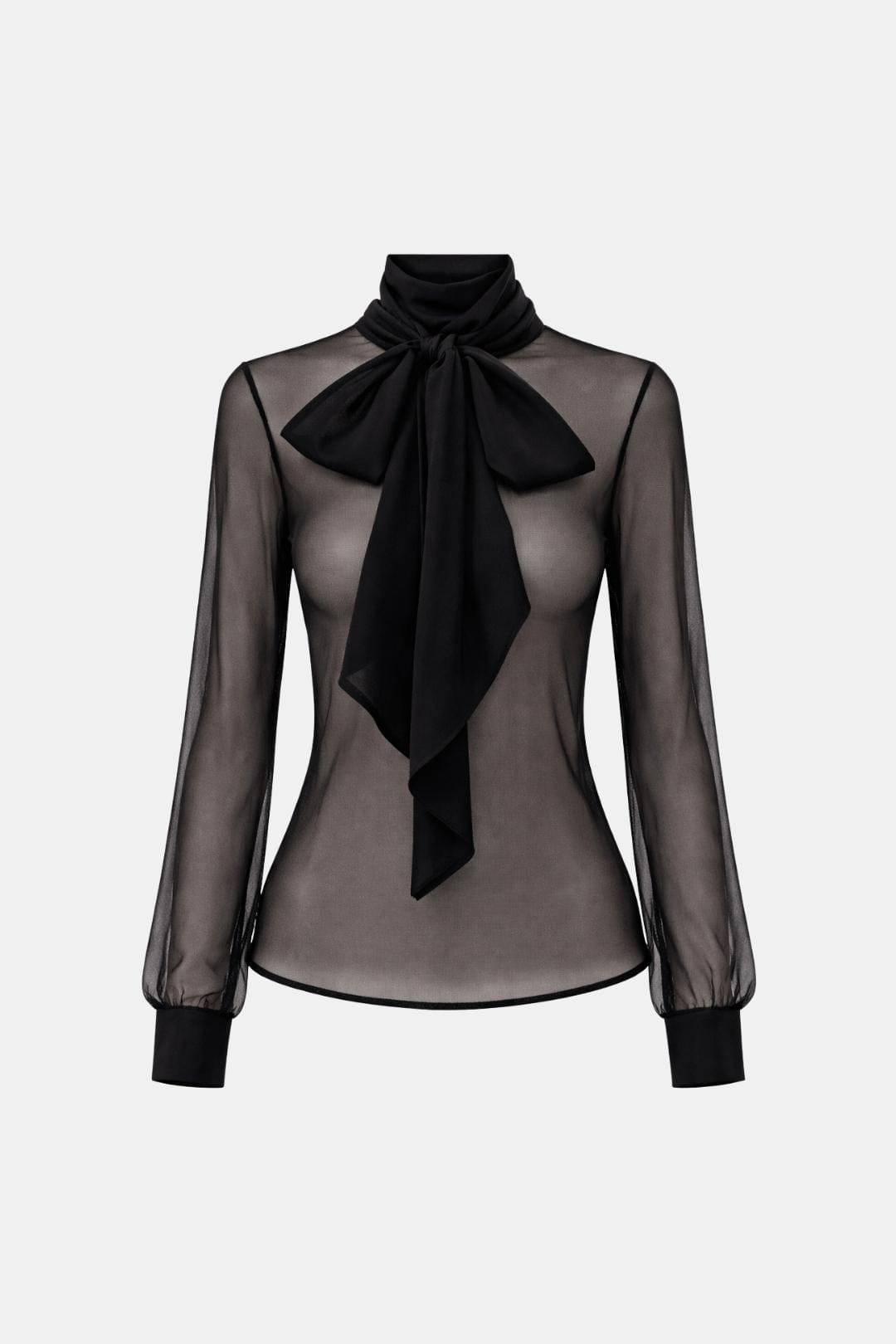 Kalyra | Elegant blouse dames top transparant strik