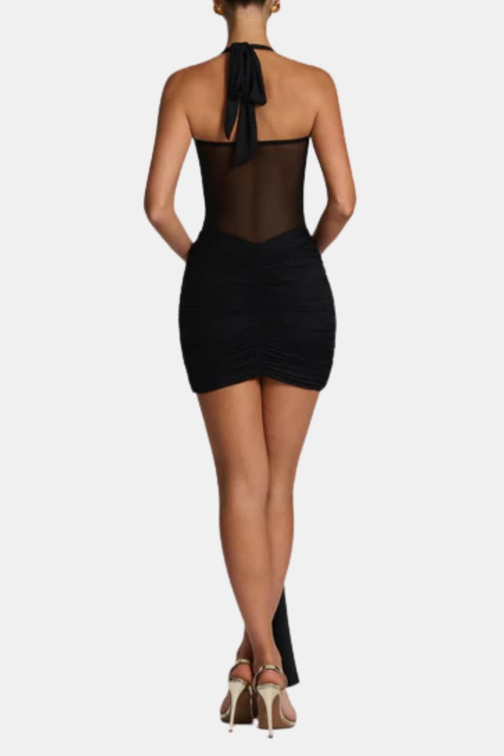 Karlyn | Sexy Mini-Halterjurk Met Gedrapeerde Details