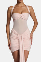 Karlyn | Sexy Mini-Halterjurk Met Gedrapeerde Details