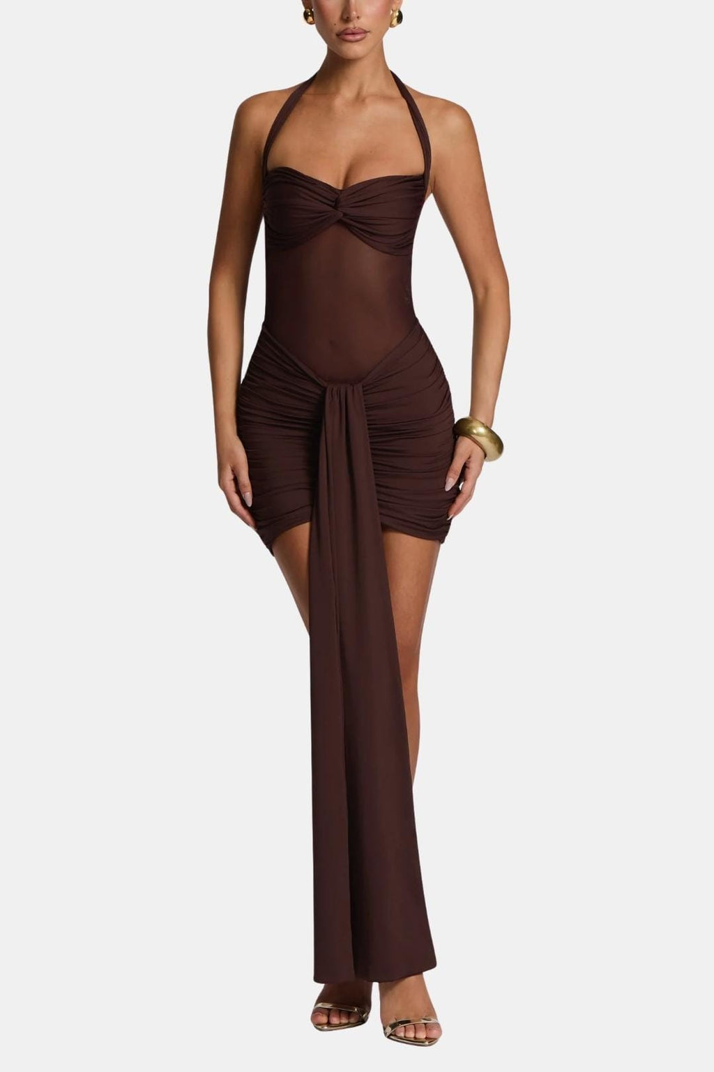 Karlyn | Sexy Mini-Halterjurk Met Gedrapeerde Details