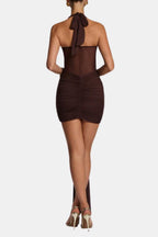 Karlyn | Sexy Mini-Halterjurk Met Gedrapeerde Details
